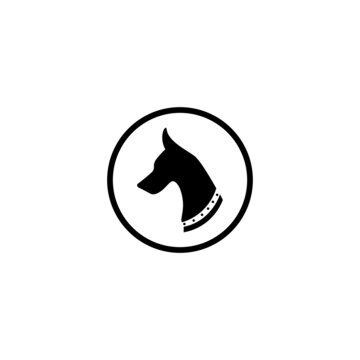 dog head  bloodhound   silhouette logo vector icon symbol illustration design