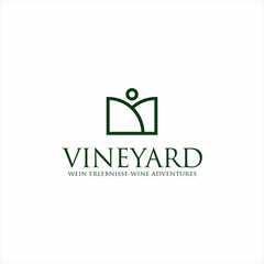 logo design elements. vineyard line labels. vintage and landscape.