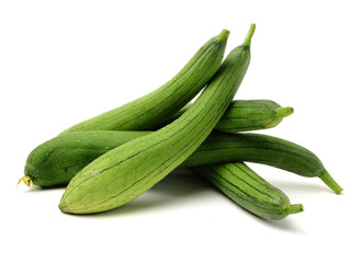 fresh loofah on the white background