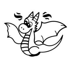 Naklejka premium cute cartoon flying dragon isolated illustration design