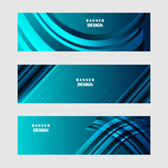 Fototapeta premium Set of blue banner background vector design