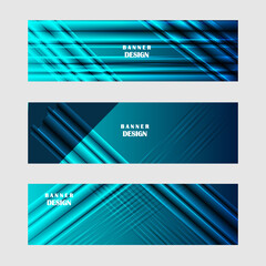 Fototapeta premium Set of blue banner background vector design