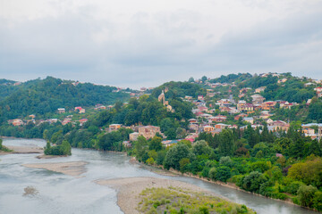 Fototapeta na wymiar beautiful view from the kutaisi hill to the river