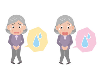 尿失禁で焦る高齢女性