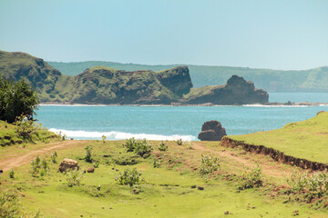 Beautiful Seger Beach on the island of Lombok, one February 2015 afternoon