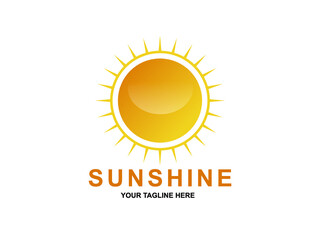 Sunshine with line art logo design inspiration Vector