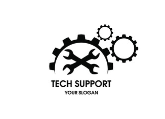 Tech support logo design inspiration Vector