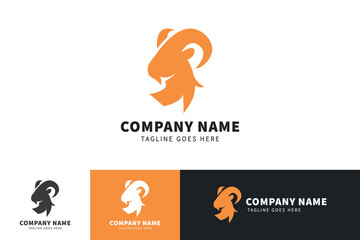 Goat logo template design. Goat vector icon design.