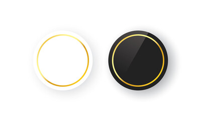 Abstract vector circle banners set on white and black button