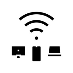 internet connection devices glyph icon vector. internet connection devices sign. isolated contour symbol black illustration