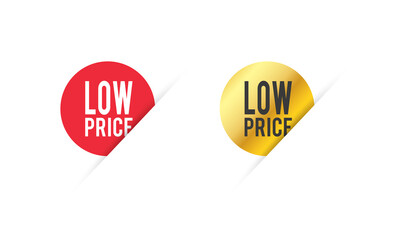 Low price circle banners set on white background