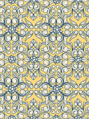 Retro decorative ornate floral seamless pattern
