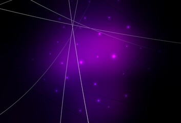 Dark Purple vector background with triangles, circles.