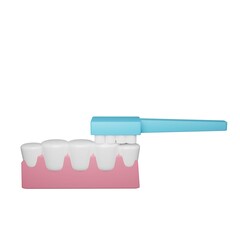3d render brush teeth for dentist day