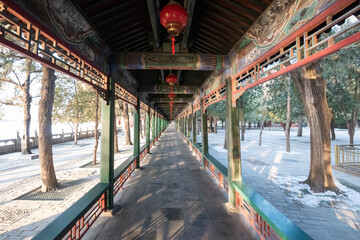 The long corridor in Summer Palace, Beijing of China