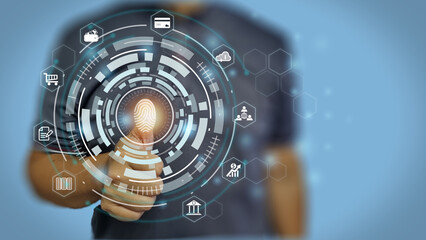 Fingerprint scan provides security access with biometrics identi