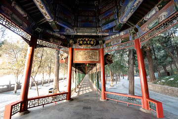The long corridor in Summer Palace, Beijing of China
