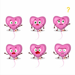 Cartoon character of pink love balloon with what expression