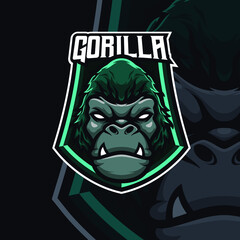 gorilla masscot logo esport premium vector