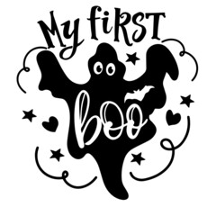 my first boo inspirational quotes, motivational positive quotes, silhouette arts lettering design