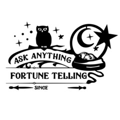 ask anything fortune telling inspirational quotes, motivational positive quotes, silhouette arts lettering design