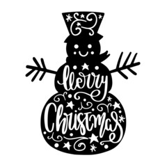 merry christmas snow man inspirational quotes, motivational positive quotes, silhouette arts lettering design