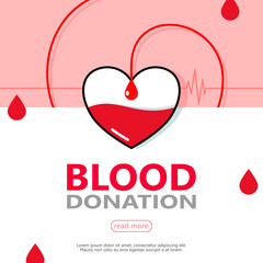 blood donation day for poster, banner, card, and background. Vector illustration flat design concept.