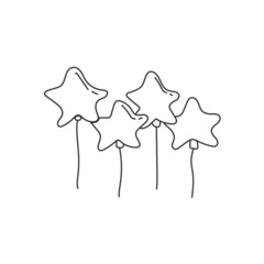hand drawn illustration birthday decoration star balloon