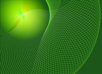 Abstract halftone background of small dots and wavy lines in green colors