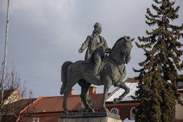 Romania, The statue of Avram Iancu from Târgu Mureş, February 2022 
