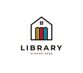 Book library education science vector logo design. Learning book house logo design
