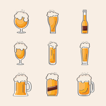 icons with golden beers