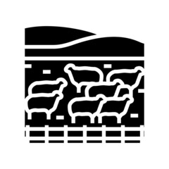 pasture sheep glyph icon vector. pasture sheep sign. isolated contour symbol black illustration