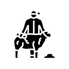 shear sheep glyph icon vector. shear sheep sign. isolated contour symbol black illustration