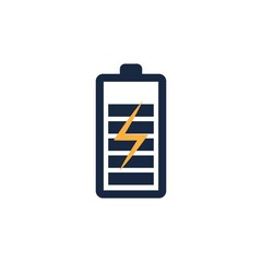 Power Battery Logo icon vector illustration Design Template.Battery Charging vector icon.Battery power and flash lightning bolt logo
