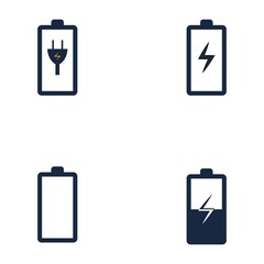 Power Battery Logo icon vector illustration Design Template.Battery Charging vector icon.Battery power and flash lightning bolt logo