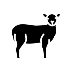 lamb domestic farm animal glyph icon vector. lamb domestic farm animal sign. isolated contour symbol black illustration