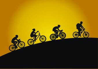 Fototapeta na wymiar Bmx bicycle silhouettes vector set