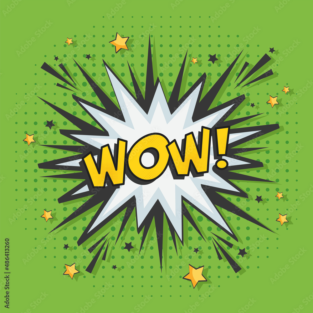 Poster speech bubble with wow text