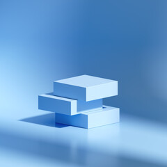 3D rendering Mock up geometric shape podium for product design, minimal display.