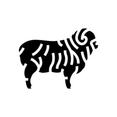 merino sheep glyph icon vector. merino sheep sign. isolated contour symbol black illustration