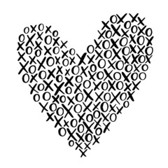 xoxo love heart shape inspirational quotes, motivational positive quotes, silhouette arts lettering design