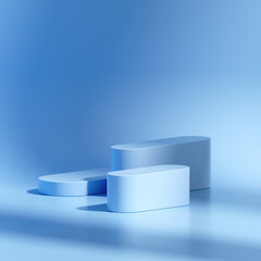 3D rendering Mock up geometric shape podium for product design, minimal display.