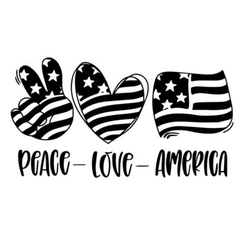 peace love america inspirational quotes, motivational positive quotes, silhouette arts lettering design