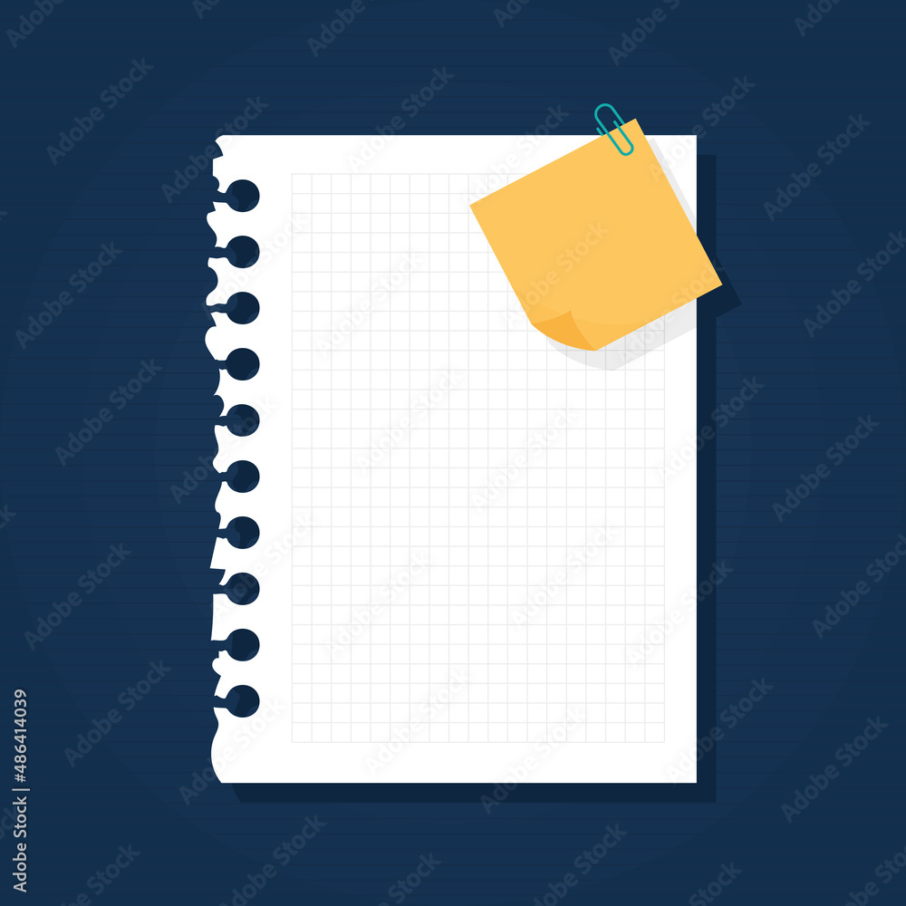 Poster notebook page with note