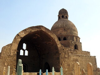 An ancient historic Islamic dome in Cairo Egypt, (Al Menoufy Iwan Al Tawashi dome) The Indian...