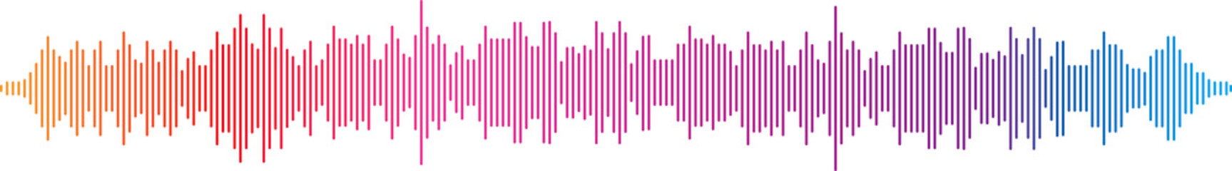 Images of rainbow color sound waveforms and sound pressure