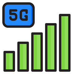 Obraz premium 5g color line style icon