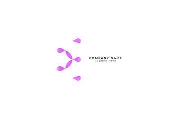  Letter E pink color creative and simple dot fashion design Modern business logo