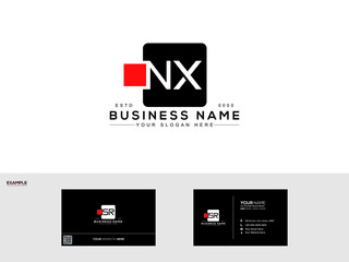 Monogram NX Logo Design, letters Nx Logo design for any business with business card
